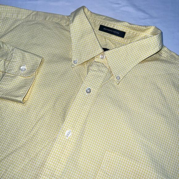 Vintage Nicklaus Golf Shirt XXL Yellow Gingham Button Down 100% Cotton Hong Kong - Picture 1 of 8